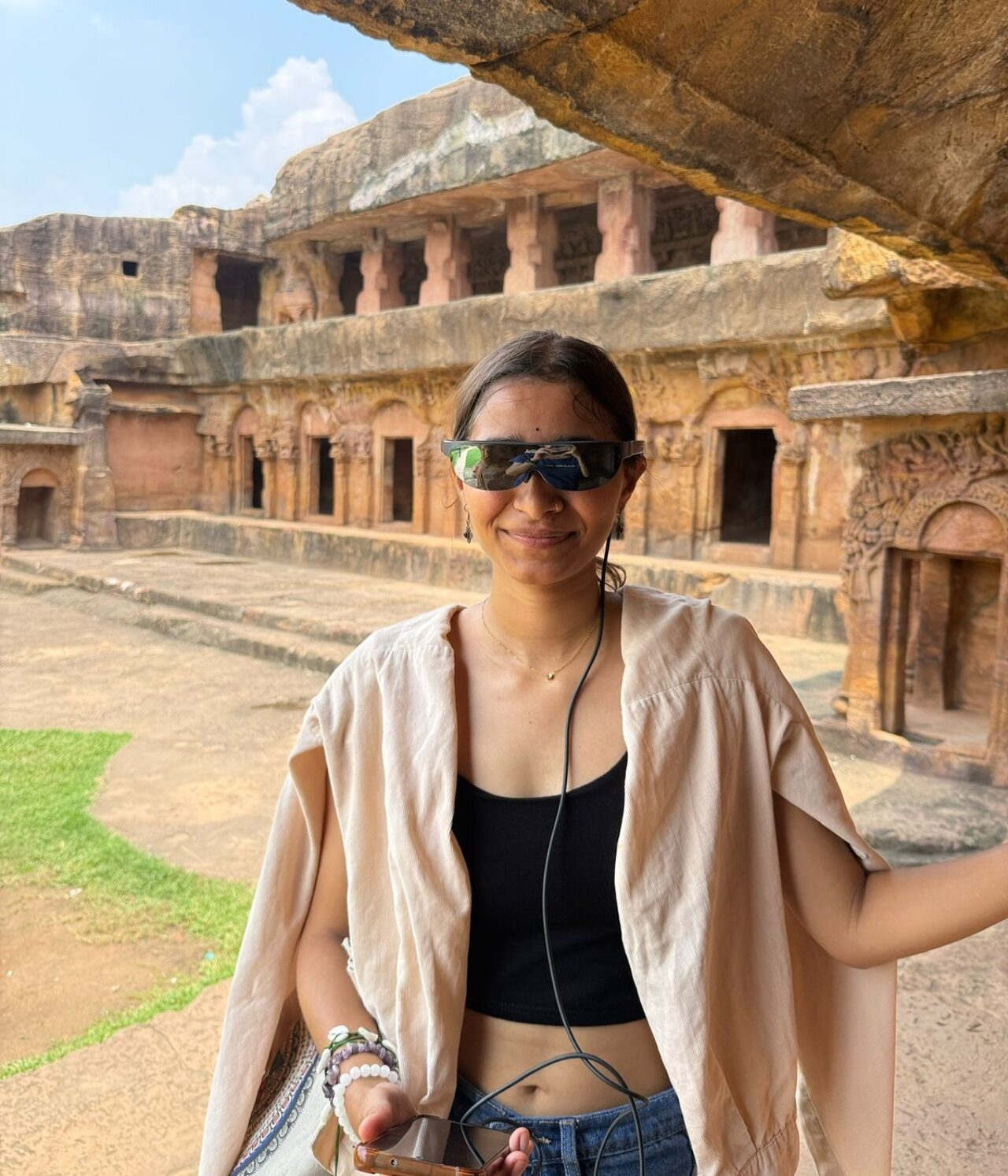 Visitor experiencing AR at Udayagiri caves